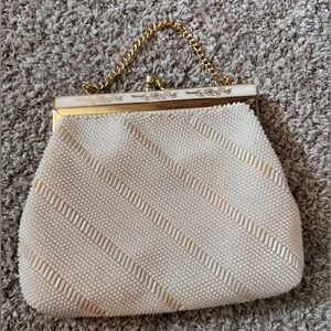 Vintage gold and cream beaded Purse